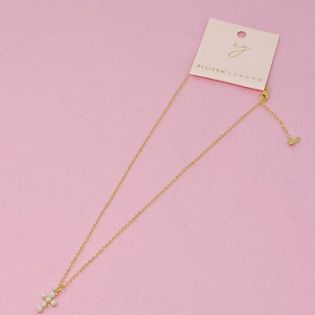 Shell Pearl Cross Necklace