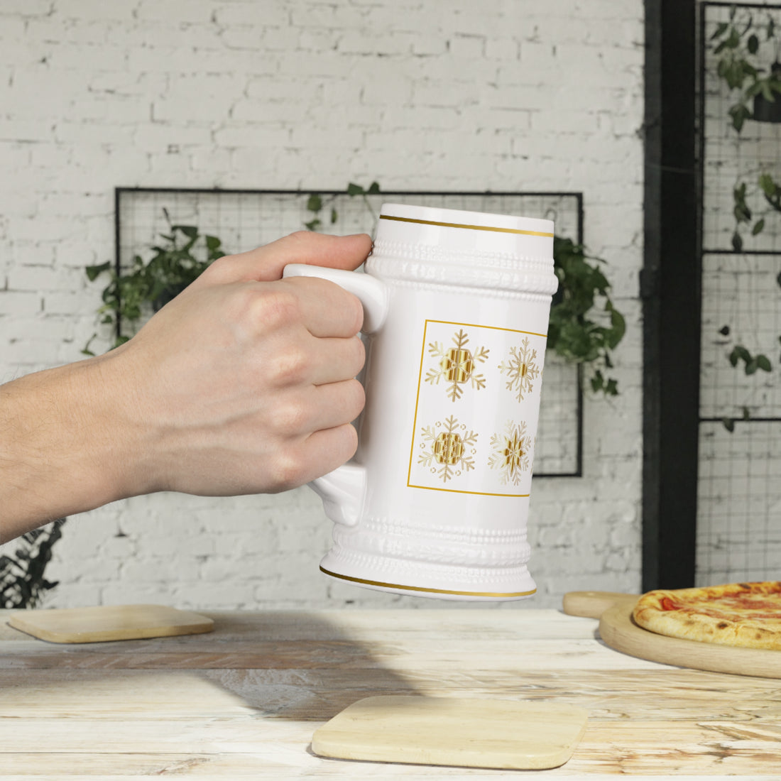 Snowflake Beer Stein Mug Holiday Drinkware in California